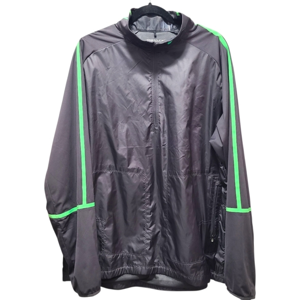 Nike Golf Men's Windbreaker‎ in Charcoal with Neon Green Highlights
